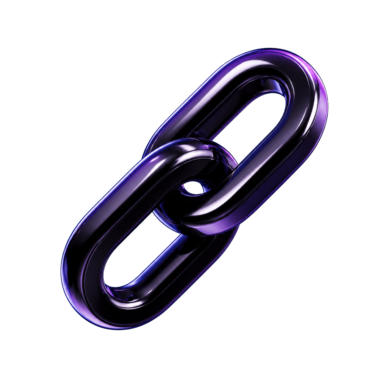 Two glossy 3D chain links