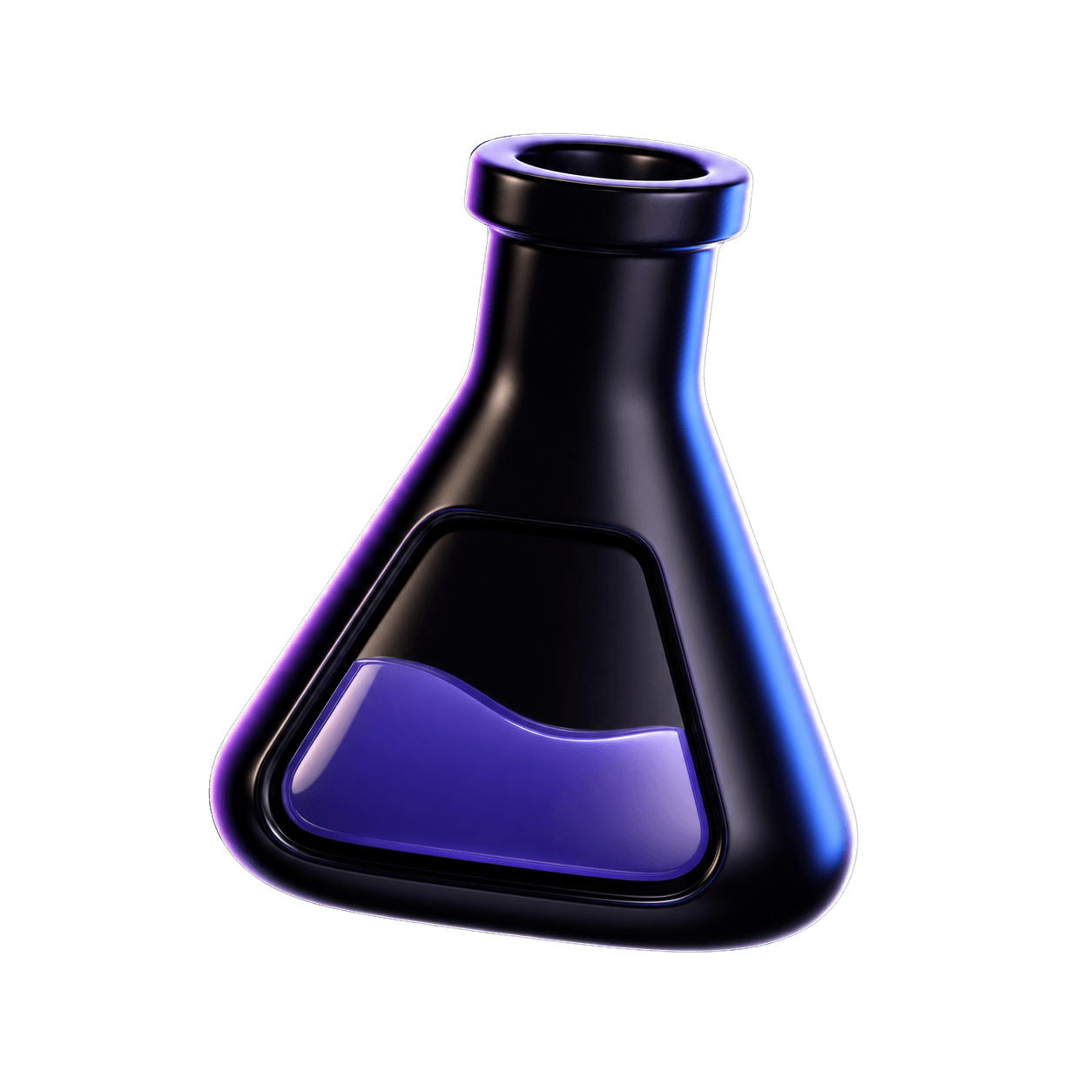 Glossy 3D lab flask